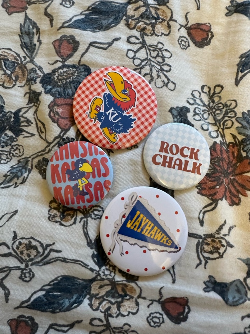 Brand New!! - KU Kansas Jayhawks Button Pin Set